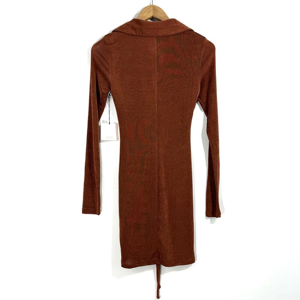 Superdown Women’s Size Small Rust Brown Penelope Long Sleeve Mini Dress NWT - Picture 8 of 9